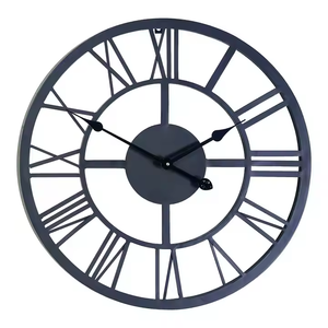 Reloj de pared de metal Art Deco clásico, esqueleto de hierro industrial antiguo redondo con Romano de Azora Industries - Product Image 3