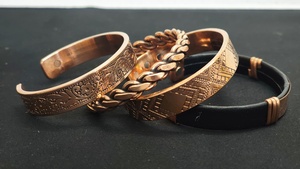 Custom made <b>Copper</b> Magnetic Therapy Bracelet Custom Engraved Cuff Health Jewelry for Arthritis Relief <b>Bangles</b> For Men Women - Product Image 2