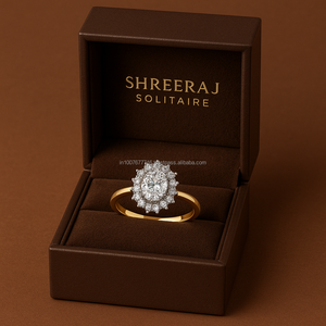 Precio de fábrica original VVS Moissanite Diamond 925 Anillo de compromiso de corte ovalado de plata Cluster de alto perfil 14K Gold Wedding Party IGI - Product Image 5