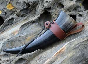 Cuerno vikingo para beber con cuero 500ML - Product Image 6