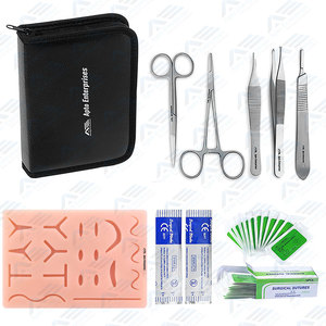 Kit de sutura quirúrgica de ciencia médica Juego de instrumentos de acero inoxidable con almohadilla de sutura de silicona para estudiantes de medicina - Product Image 1