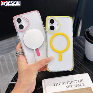 แหวนแม่เหล็กรวมทุกอย่างสีรุ้งฝาครอบโทรศัพท์อะคริลิคป้องกันสีเหลืองโปร่งแสงสูงสำหรับ <span class=keywords><strong>iPhone</strong></span> 16 15 14PLUS 13PROMAX - Product Image 3