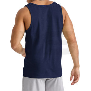 Camiseta sin mangas informal sin mangas con logotipo personalizado para hombre, chaleco de gimnasio transpirable de secado rápido, ropa de fitness muscular de talla grande al por mayor - Product Image 2