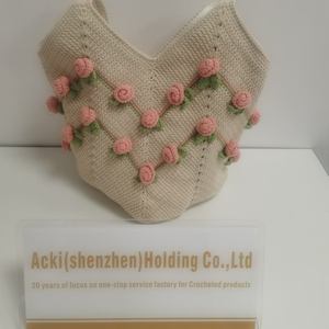 Sac à bandoulière fait main au crochet, orné de roses, pour femme, usage quotidien, vente en gros, produit phare - Product Image 3