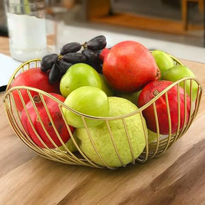 Vente chaude Nouvelle Arrivée Fer Fruits Panier De Rangement Panier Or Fini Taille Personnalisée Maison Cuisine Ustensiles Titulaire Décors De Table - Product Image 6