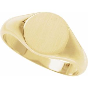 Stuller 14K Yellow Gold Rose Gold Plated Round Signet <b>Ring</b> Fashionable Inlay Princess Cut Diamond Trendy Eternity Style Gift - Product Image 3