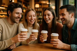 Tasses à café à paroi ondulée double couche en finition kraft pour le service de boissons chaudes, les événements écologiques et l'utilisation d'emballages durables - Product Image 5