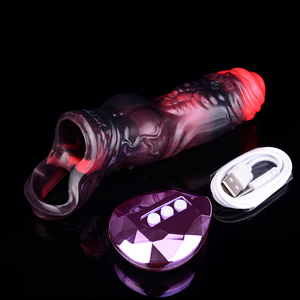 Vente en gros gode creux vibrant Dragon noir <span class=keywords><strong>gaine</strong></span> d'agrandisseur de <span class=keywords><strong>pénis</strong></span> en silicone jouet sexuel vibrant <span class=keywords><strong>pour</strong></span> <span class=keywords><strong>pénis</strong></span> étanche à 100% ° - Product Image 4