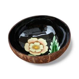 Cuenco de Coco con Madreperla, Lacado a Mano, Incrustaciones de Concha Natural, Ecológico, Decoración Bohemia para el Hogar, Vietnam - Product Image 1