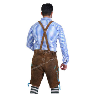 Tirantes cortos personalizados Vintage de invierno para hombre, botones de cuero de ante de vaca, cierre frontal, bordado en la parte trasera - Product Image 5