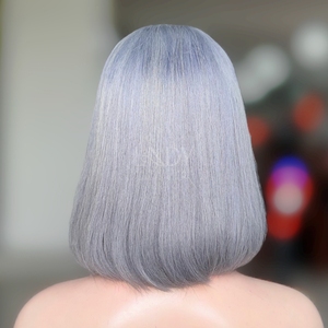 วิกผมบ๊อบแบบตรงสีเทา100% สำหรับผู้หญิงผมแท้เวียดนาม - Product Image 4