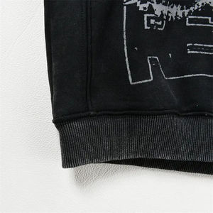 100% algodón térmico personalizado desgastado ácido lavado sudaderas básicas 100% algodón de gran tamaño holgado hombres sudaderas con capucha y sudadera - Product Image 4