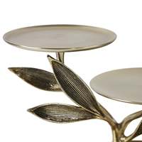 Plateaux décoratifs rustiques de luxe à 3 niveaux, faits à la main, en métal doré et aluminium, à motif vertical irrégulier, pour arbre de Noël