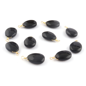 Ainty-conector de envoltura de alambre de ónix negro chapado en oro de latón, conectores de fabricación DIY de bucle único - Product Image 4