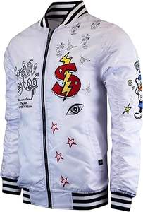 Vente en gros de vestes universitaires personnalisées pour hommes, écusson de broderie à col en toile de haute qualité, dernier modèle de veste de baseball accepté par l'OEM - Product Image 6