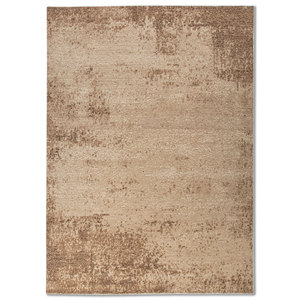 พรมขนสัตว์ถักมือสีเบจและสีน้ำตาลลายเรขาคณิตรูปทรงสี่เหลี่ยมผืนผ้าสำหรับห้องนั่งเล่นและรถยนต์ รุ่น Aiwl-3087 - Product Image 1