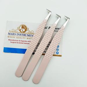 Modèle de botte de haute qualité 90 degrés Beige couleur diamant Grip Extensions de cils pince à épiler pour cils léger Griping parfait - Product Image 4