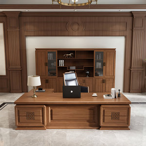 Dark <b>Walnut</b> L-Shaped Executive Desk with Rounded Edges Mortise-and-Tenon Frame 1-Year Warranty - Product Image 2