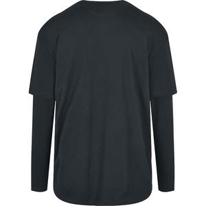 Camiseta de punto de gofres de gran tamaño personalizable para hombre, camiseta transpirable de doble capa de algodón 100%, ropa de calle de 220 gramos, Camiseta larga - Product Image 2