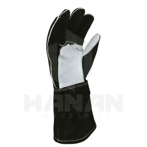 Gants de soudage en cuir de vachette fendu de haute qualité Protection des mains de sécurité résistante à la chaleur pour les soudeurs fabriqués au Pakistan - Product Image 3