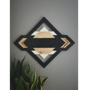 Arte Mural Metálico Vertical Abstracto Moderno, Decoración del Hogar, Panel de Pared Geométrico de Hierro Dorado y Negro de Lujo para Bodas - Product Image 5