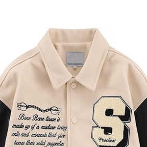 2025 logotipo personalizado mangas de cuero parche bordado negro béisbol universitario hombres Letterman Varsity chaqueta para hombres - Product Image 4