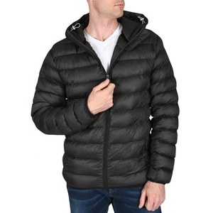 Chaqueta acolchada para hombre, chaqueta acolchada blanca de estilo callejero, con logotipo personalizado, gruesa, cálida, para invierno, con cremallera y soporte, de talla grande - Product Image 5