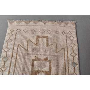 พรมเฮอร์กีวินเทจขนาด 2.3x10.6 ฟุต สีน้ำตาลออมเบร พรมขนแกะตุรกี - Product Image 4