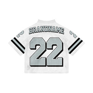 Sublimación personalizada Estampado floral Transpirable Talla grande Fútbol americano Jersey Malla Boxy Fit Panel extragrande Trabajo Nombre del equipo - Product Image 3