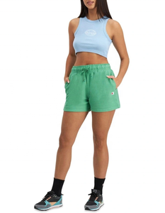 Shorts Verdes de Punto para <span class=keywords><strong>Mujer</strong></span>, Poliéster/Algodón, 240g, con Cintura Ajustable con Cordón, Bolsillos Laterales, Corte Casual, Transpirables, Cintura Media - Product Image 1
