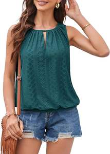 NEXT GARMENTS 2026 Débardeurs décontractés pour femmes à col rond sans manches en jersey tricoté respirant, couleur unie sur le devant, longs - Product Image 2