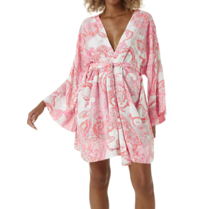 เดรสกิโมโนตัวสั้นความยาวขนาดเล็กลำลองพิมพ์ลายดอกไม้มาใหม่ - Product Image 1