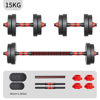 Juego de Mancuernas y Barras Ajustables 2 en 1 y 4 en 1, de Cemento, de 10-50 kg, Pesas Libres para Entrenamiento de Fuerza en Casa