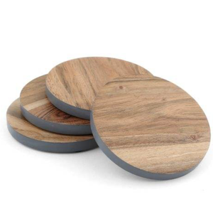 Dessous de verre rond en bois de mariage rustique à graver personnalisé personnalisé en bois par Tayyab Handicraft - Product Image 5