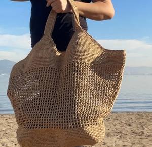 Bolso Tote de Crochet, Bolso Tote Grande, Bolso de Rafia de Paja, Bolso de Hombro Boho Hecho a Mano, Bolso Tote Tejido a Mano, Bolso de Compras para Mujer - Product Image 4