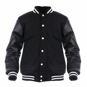 แจ็คเก็ต Letterman แบบเบสบอล วิทยาลัยชิคาโก ผ้าฝ้าย/ขนสัตว์ ด้านหน้าระบายอากาศได้ดี เป็นมิตรกับสิ่งแวดล้อม ผลิตในปากีสถาน - Product Image 1