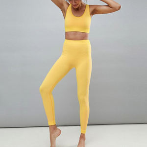 Taille haute élastique sans couture femmes Gym Fitness vêtements actifs bout à bout solide sans couture course Leggings pour les femmes - Product Image 1