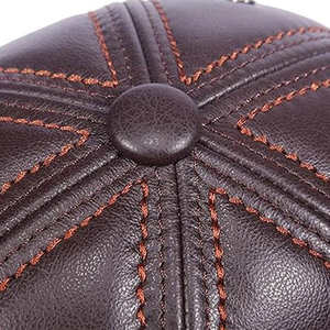 Gorro de Béisbol de Cuero Auténtico de 5 Paneles con Bordado Personalizado, Ajustable y Transpirable para Uso Casual al Aire Libre - Product Image 4