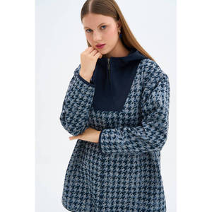 เสื้อคาร์ดิแกนกีฬาลำลองมีฮู้ดสีน้ำเงินกรมท่าสำหรับฤดูใบไม้ร่วง - Product Image 1