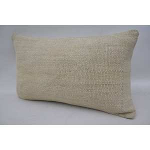 Almohada Kantha de lana beige 12x20 pulgadas Patrón vintage tejido con diseño bordado - Product Image 3