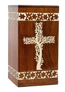 Venta caliente estilo americano hecho a mano de madera urnas de cremación moderno funerario urnas decorativas para hombre mujer a bajo precio - Product Image 2