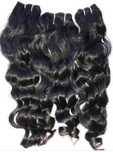 Extensiones de cabello humano indio, mechones de pelo ondulado sin procesar - Product Image 5