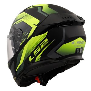 LS2 STREAM 2 FURY MAT SYAH-grã-NEON SARI KASK