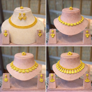 Ensemble de bijoux fantaisie en alliage pour mariage, collier et boucles d'oreilles élégants - Product Image 1