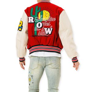 เสื้อโค้ทแฟชั่นแบบปรับแต่งได้เสื้อเบสบอลแจ็คเก็ตเลตเทอร์แมนลำลองทรงหลวมสำหรับผู้ชายเสื้อครอปโพลีเอสเตอร์เสื้อแจ็คเก็ตมหาวิทยาลัย - Product Image 2