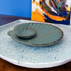 Plateau de vaisselle en céramique créative de bonne qualité en gros Hôtel en céramique plats et assiettes pour servir des collations - Product Image 6