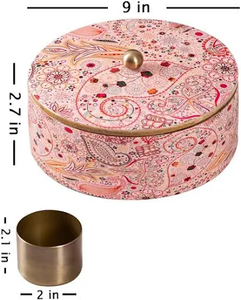 Masala dabba ที่ทำจากไม้เครื่องมือสมุนไพรและเครื่องเทศในครัวมาซาลาพร้อมกระปุกโลหะ7ขวด - Product Image 3