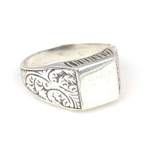 925 Sterling <b>Silver</b> Square Knight <b>Ring</b> Handmade Geometric Fine Jewelry 1cm Platinum Clasp for <b>Men</b> 14k Metal Purity Everyday Wear - Product Image 1