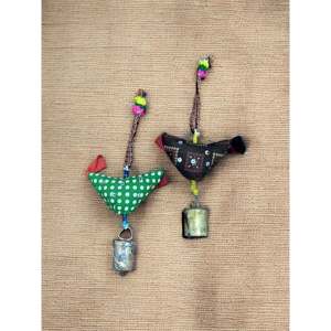 Clochette artisanale bohème en coton pour petit oiseau, ornée de perles et de poules porte-bonheur, lot en gros pour la décoration de Diwali - Product Image 4