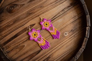 Boucles d'oreilles perlées faites à la main pour femmes et filles Designs de bijoux indiens uniques et élégants - Product Image 3